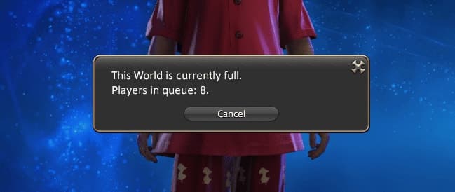 An image of the login queue